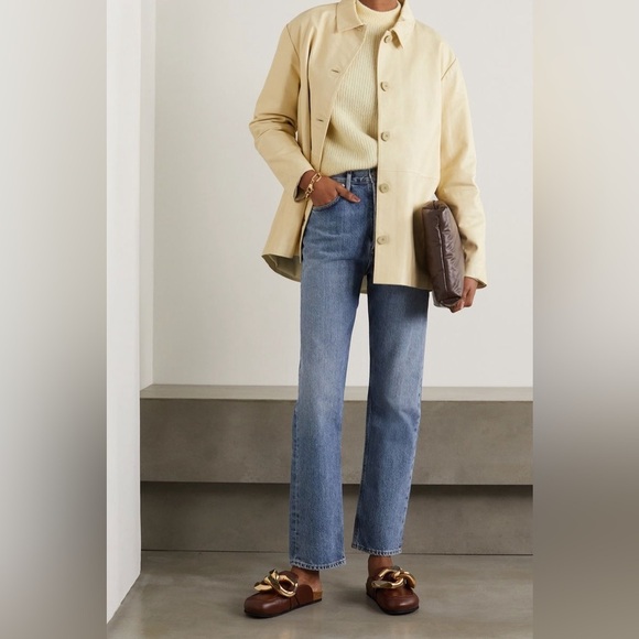 Holzweiler Jackets & Blazers - Holzweiler Flora Creamy Yellow Leather Jacket Sz-M